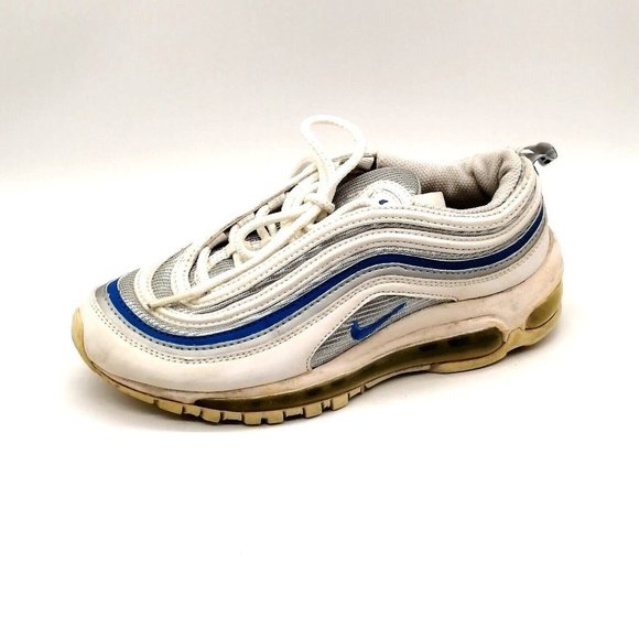 Nike Girls Sneaker Air Max White Blue Lace Up Walking Shoe Round Toe Low Top‎ 4 - Picture 1 of 9